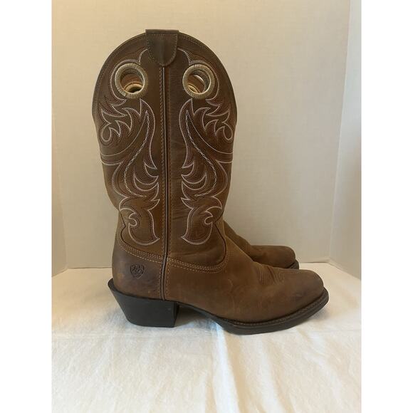 Ariat Men’s Western Boots 10017365–Powder Brown Leather–Square Toe–Size 9EE - Picture 1 of 9